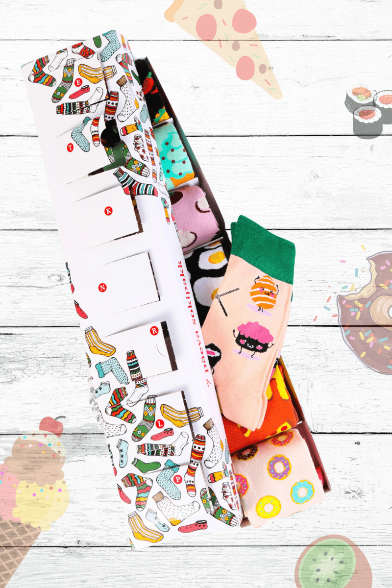 image-FOOD FOR THE WEEK Gift box with 7 pairs of socks f