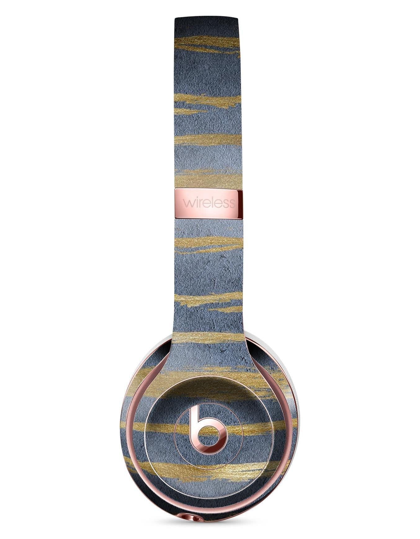 image-Navy Gold Foil v2 Full-Body Skin Kit for the Beats by Dre Solo 3