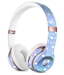 image-White Mircro Dots Over Blue Watercolor Grunge Full-Body Skin Kit for