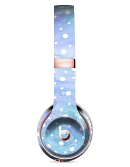 image-White Mircro Dots Over Blue Watercolor Grunge Full-Body Skin Kit for