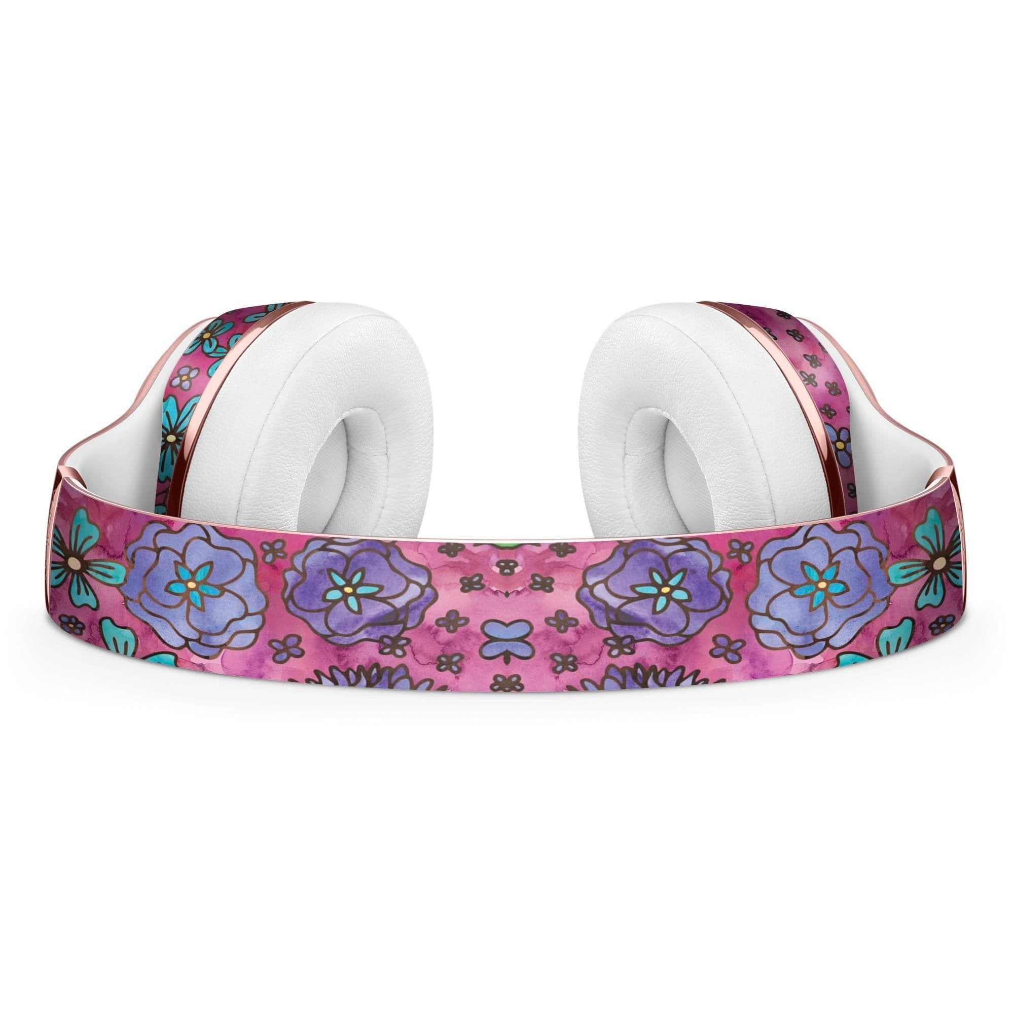 image-Floral Pattern on Wine Watercolor Full-Body Skin Kit for the Beats by