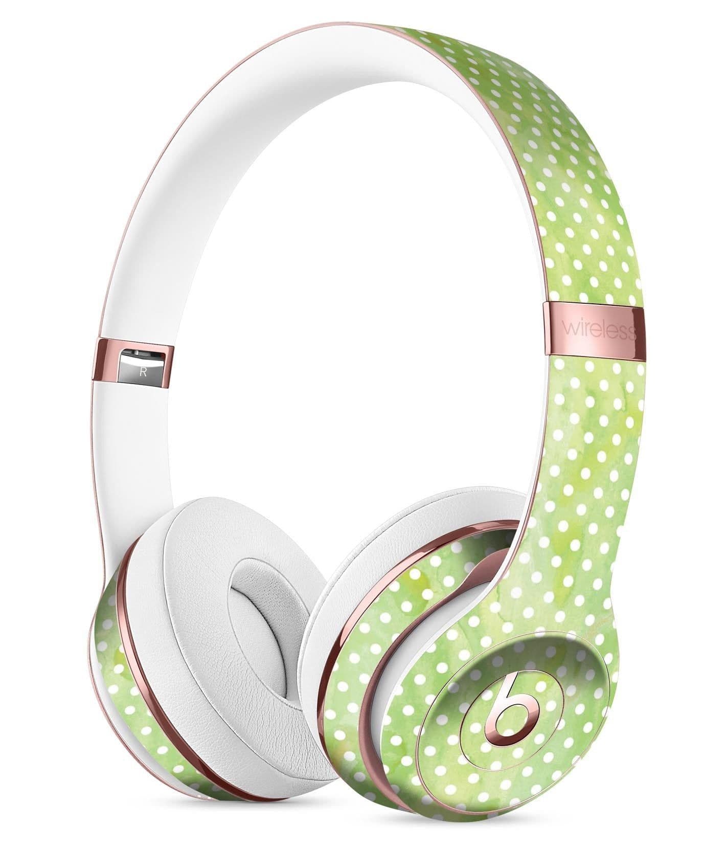 image-White Polka Dots over Green Watercolor V2 Full-Body Skin Kit for the