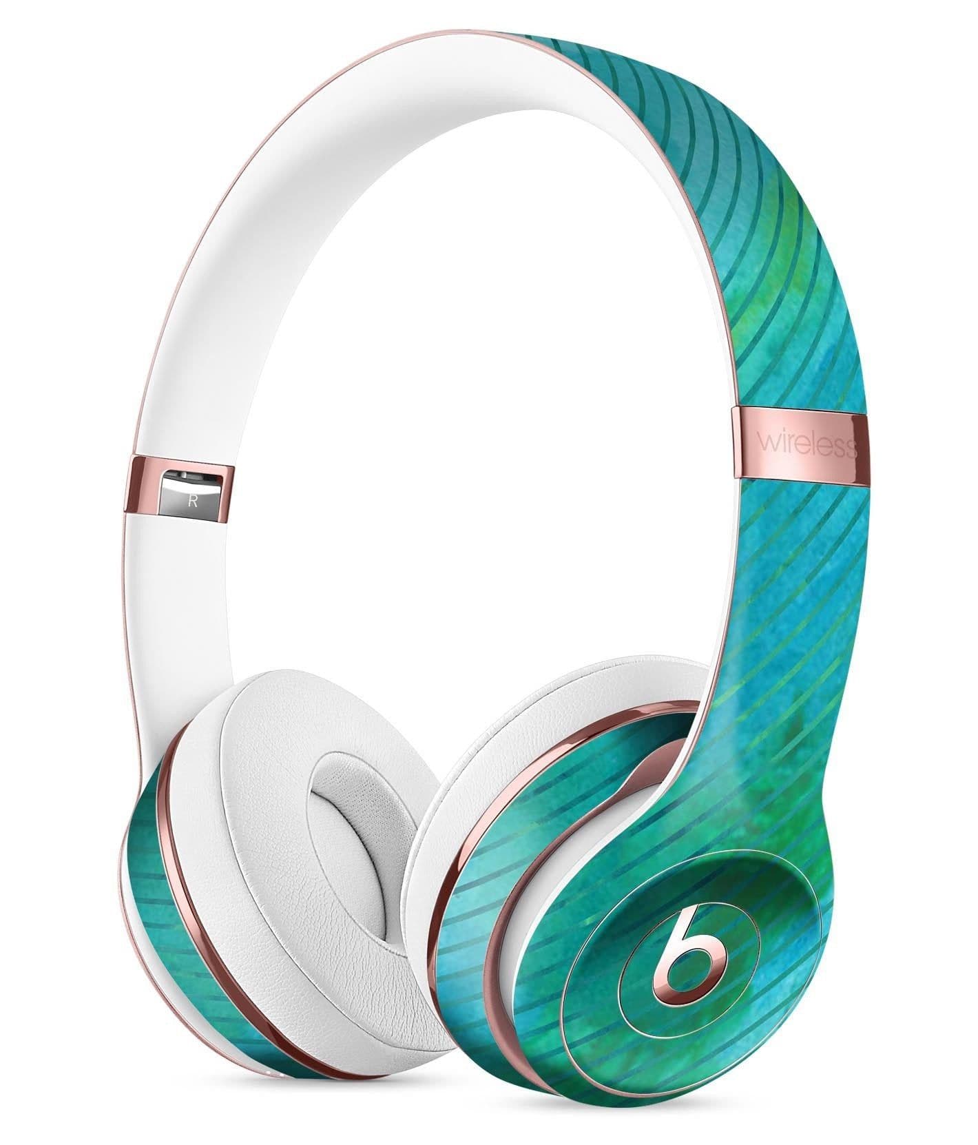 image-Green Blue Watercolor Stripes Full-Body Skin Kit for the Beats by Dre