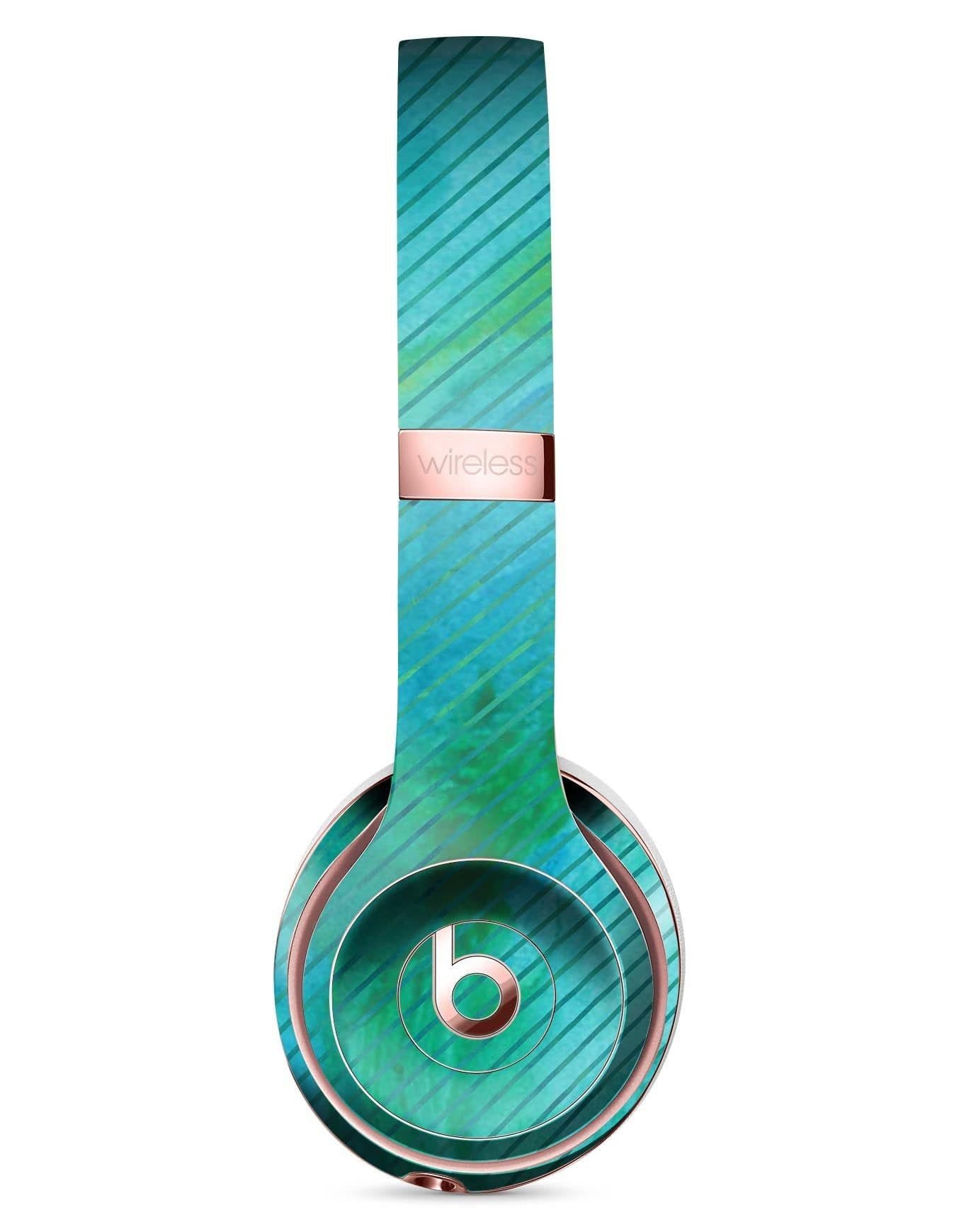image-Green Blue Watercolor Stripes Full-Body Skin Kit for the Beats by Dre