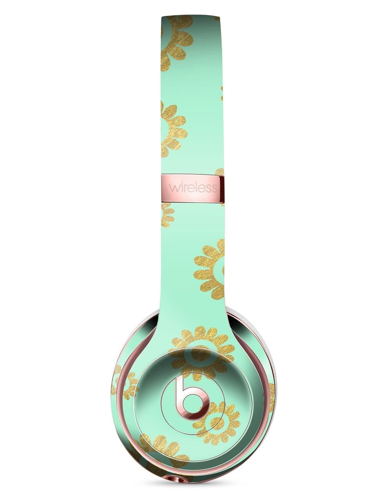 image-Mint and Gold Floral v10 Full-Body Skin Kit for the Beats by Dre Solo