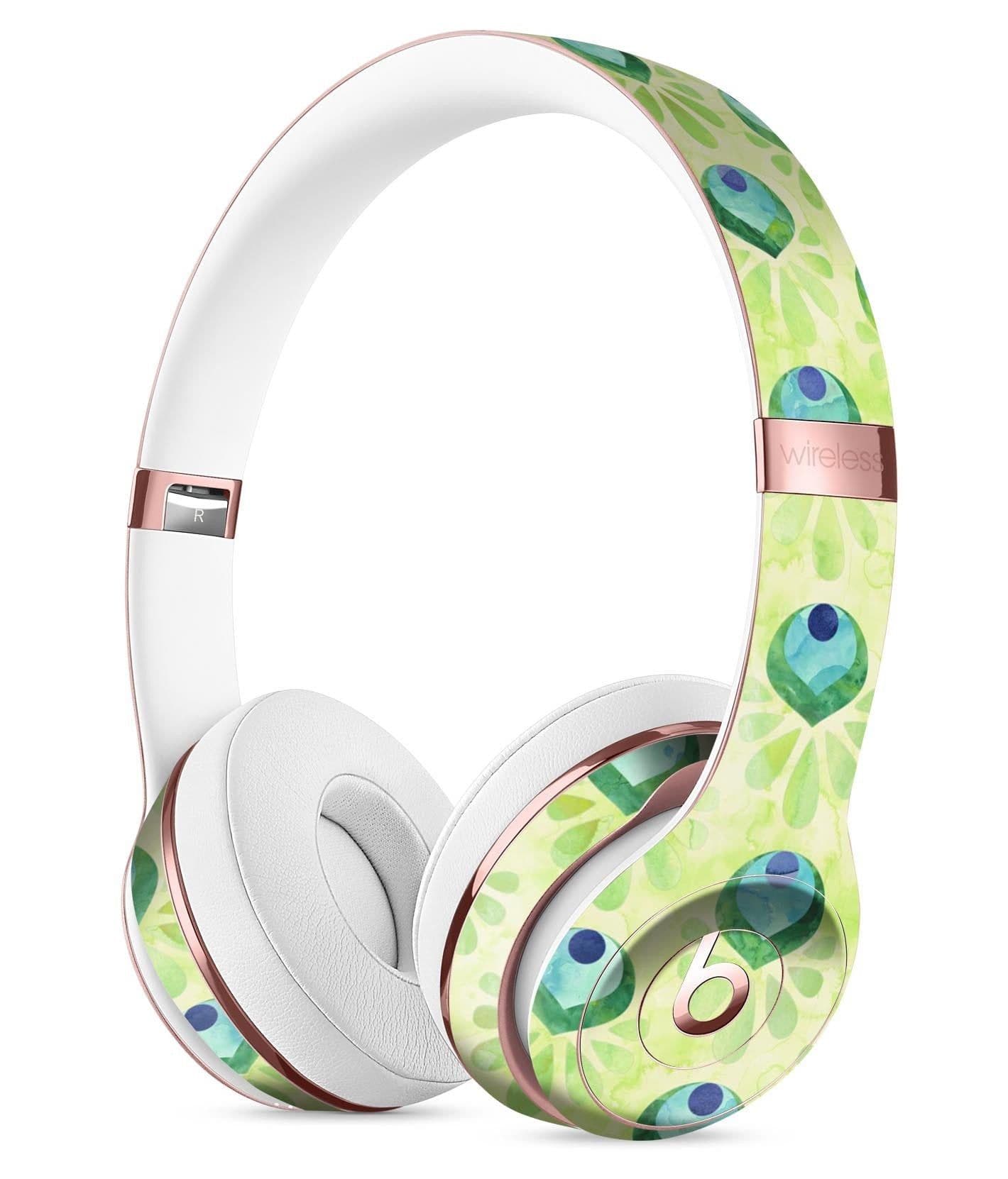 image-Green Watercolor Peacock Feathers Full-Body Skin Kit for the Beats by