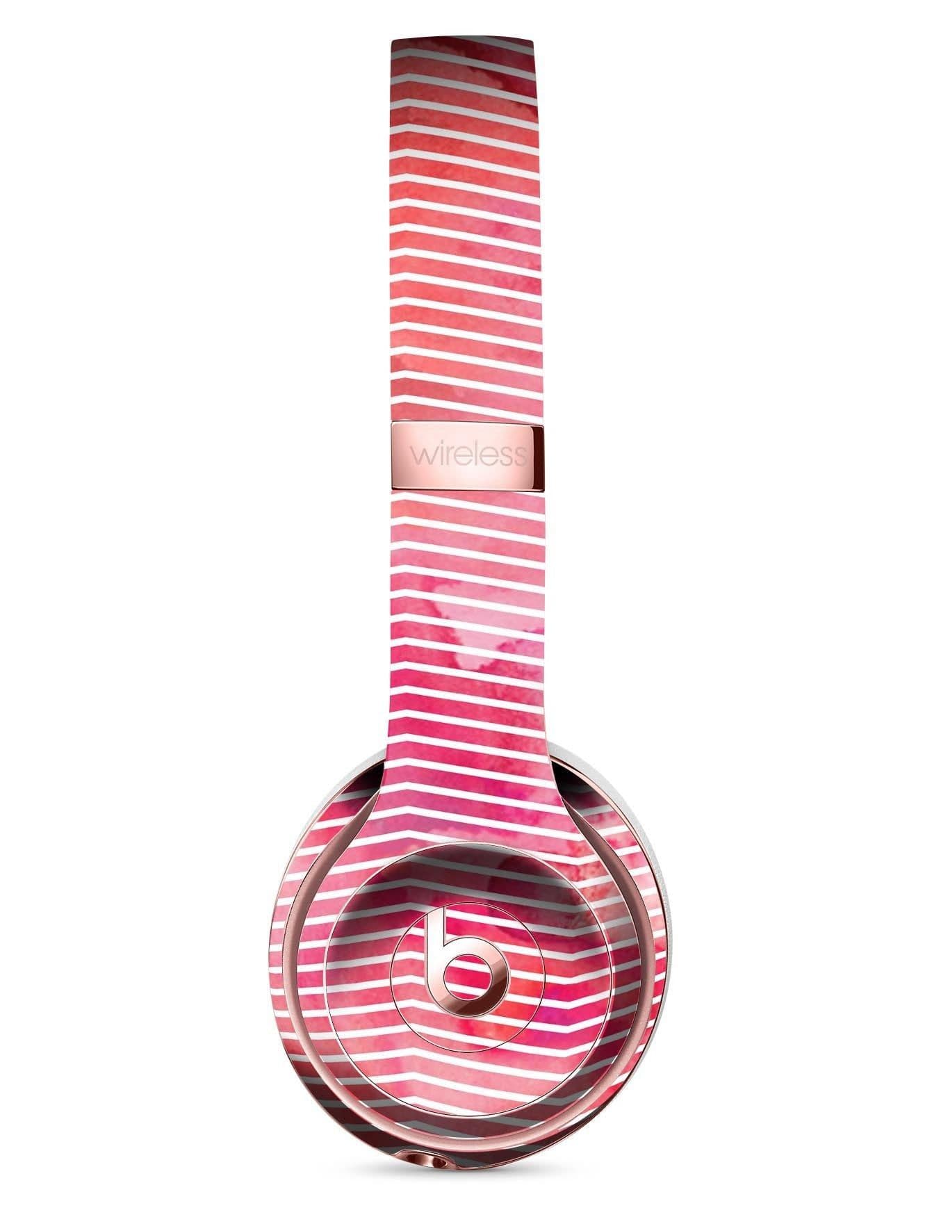image-Pink Watercolor Over White Chevron Full-Body Skin Kit for the Beats by
