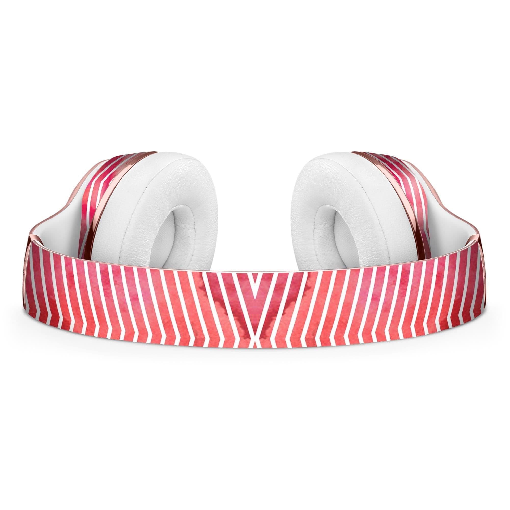 image-Pink Watercolor Over White Chevron Full-Body Skin Kit for the Beats by