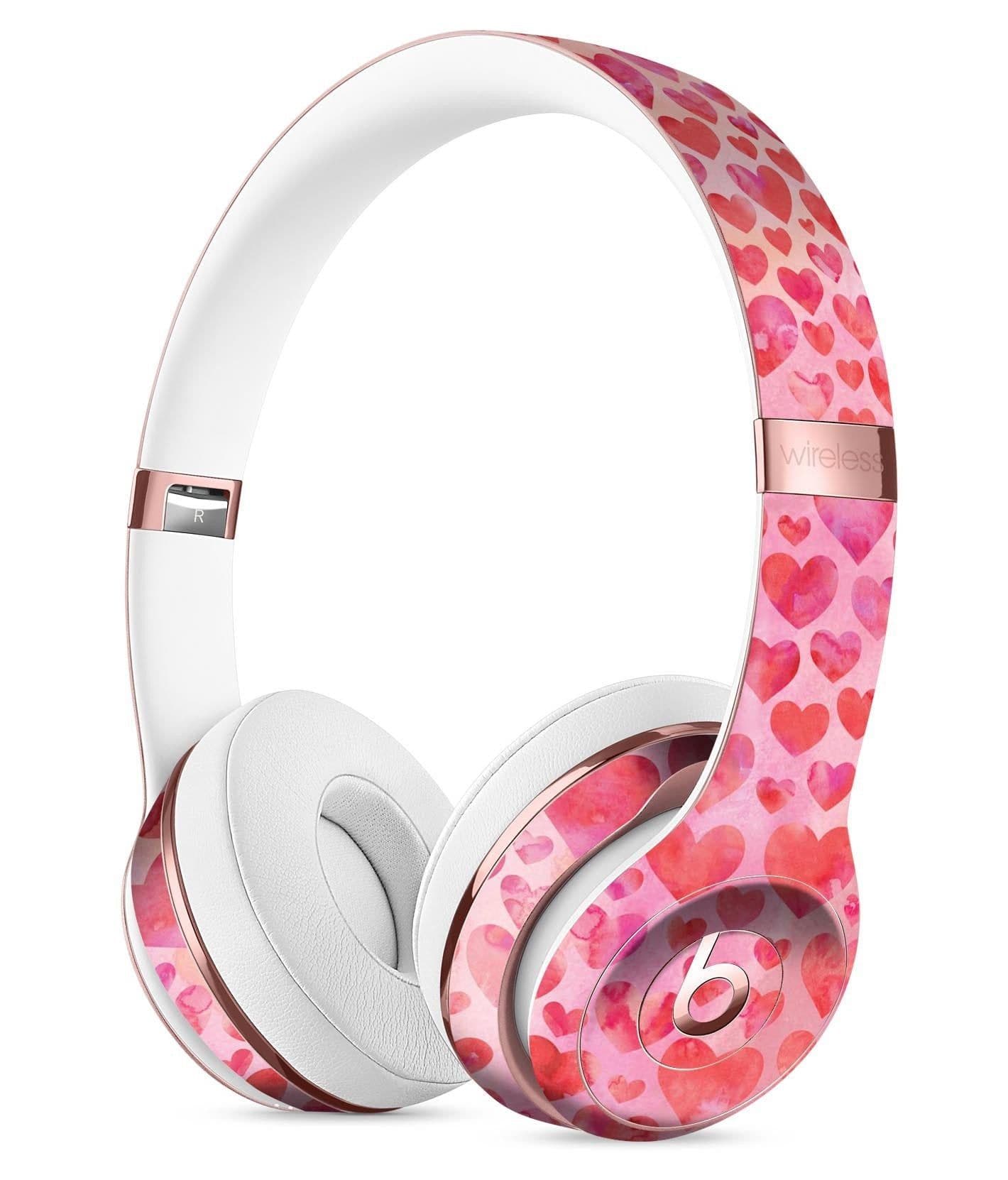 image-Pink Watercolor Hearts V2 Full-Body Skin Kit for the Beats by Dre Solo