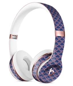 image-Coral and Navy Micro Cloud Pattern Full-Body Skin Kit for the Beats by