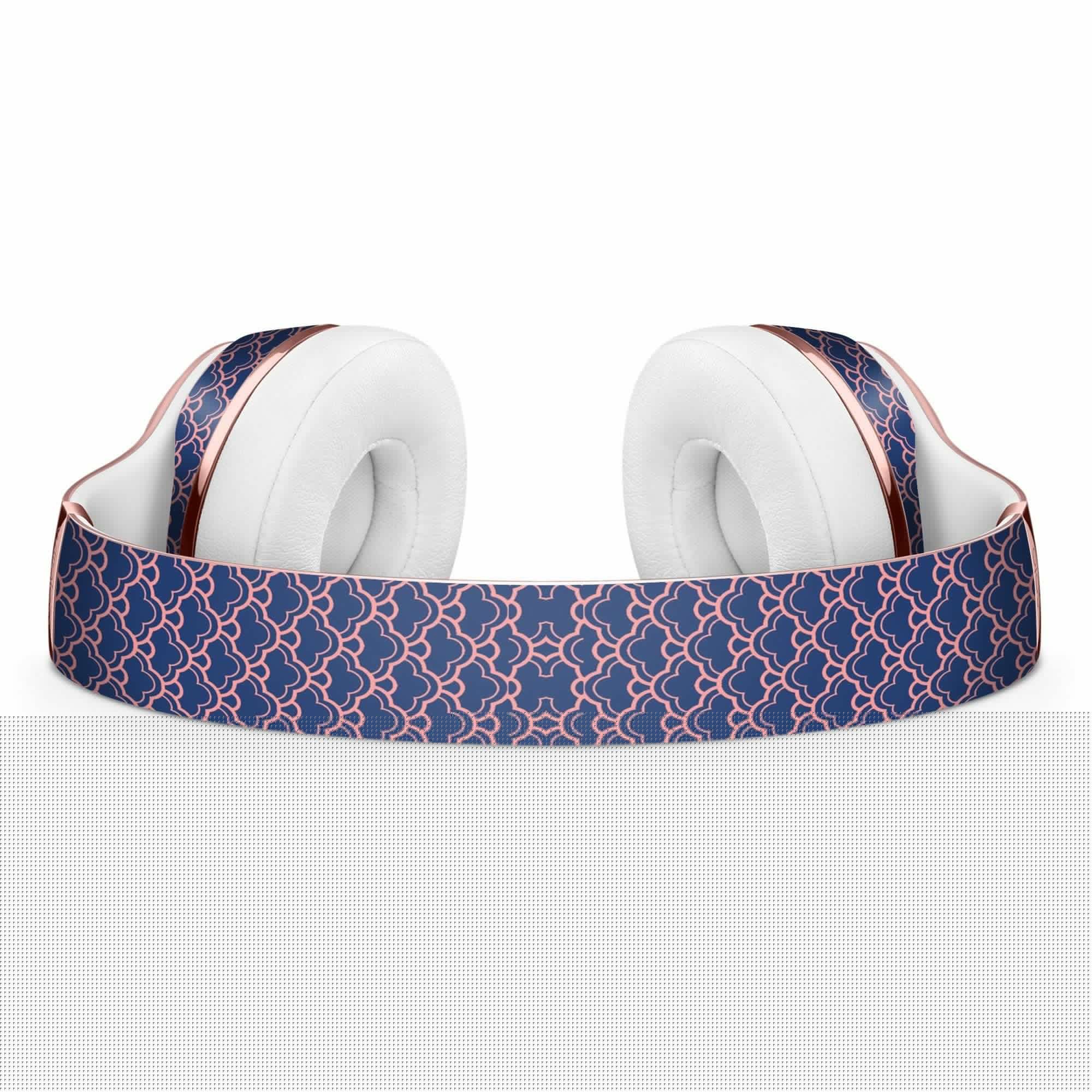 image-Coral and Navy Micro Cloud Pattern Full-Body Skin Kit for the Beats by