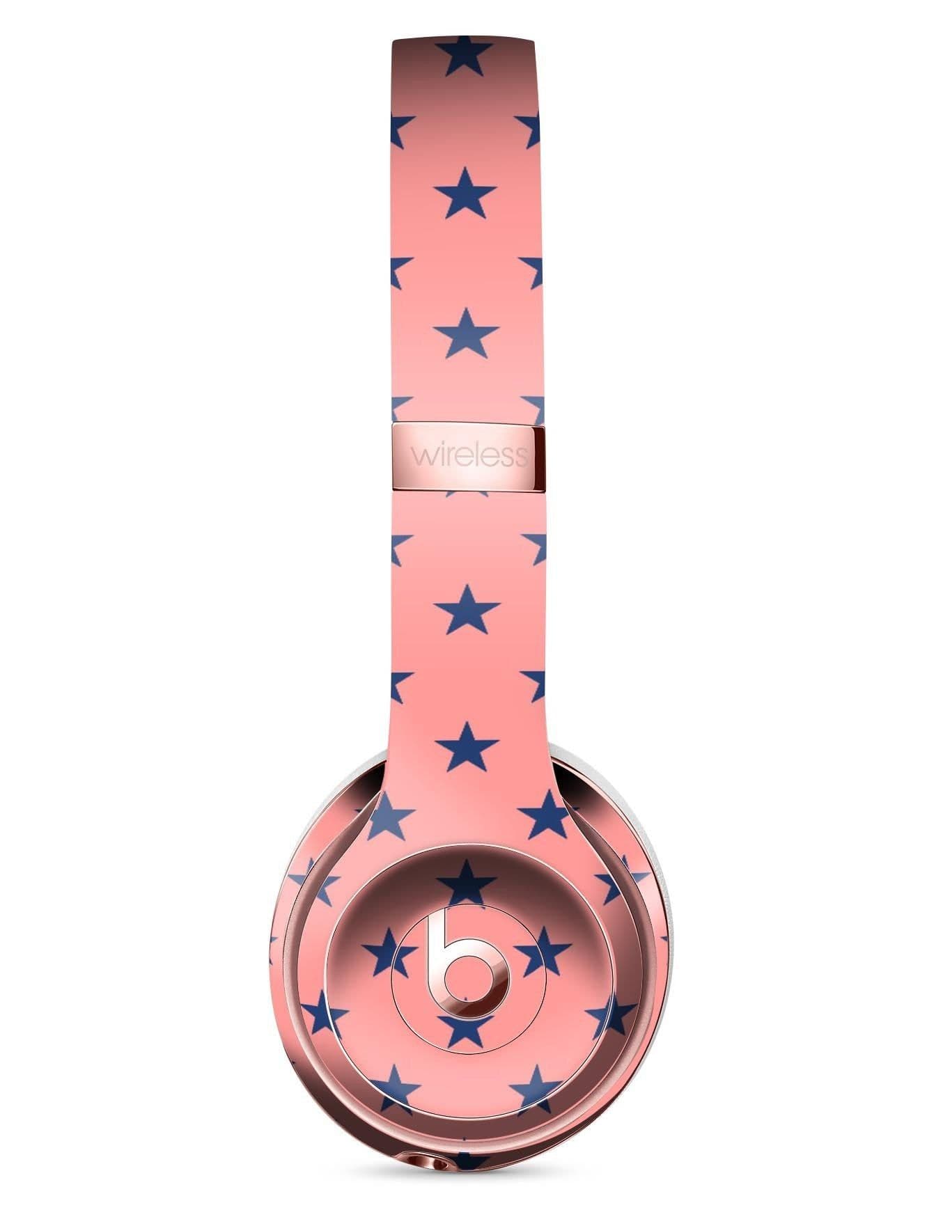 image-Navy Stars Over Coral Pattern 2 Full-Body Skin Kit for the Beats by
