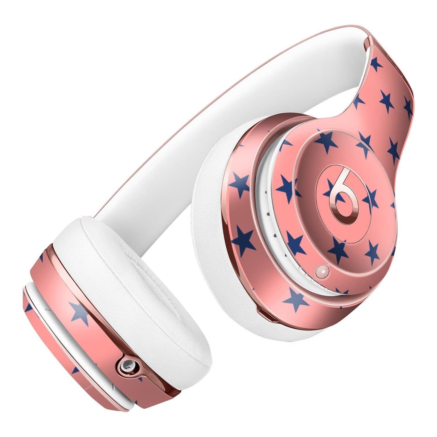 image-Navy Stars Over Coral Pattern 2 Full-Body Skin Kit for the Beats by