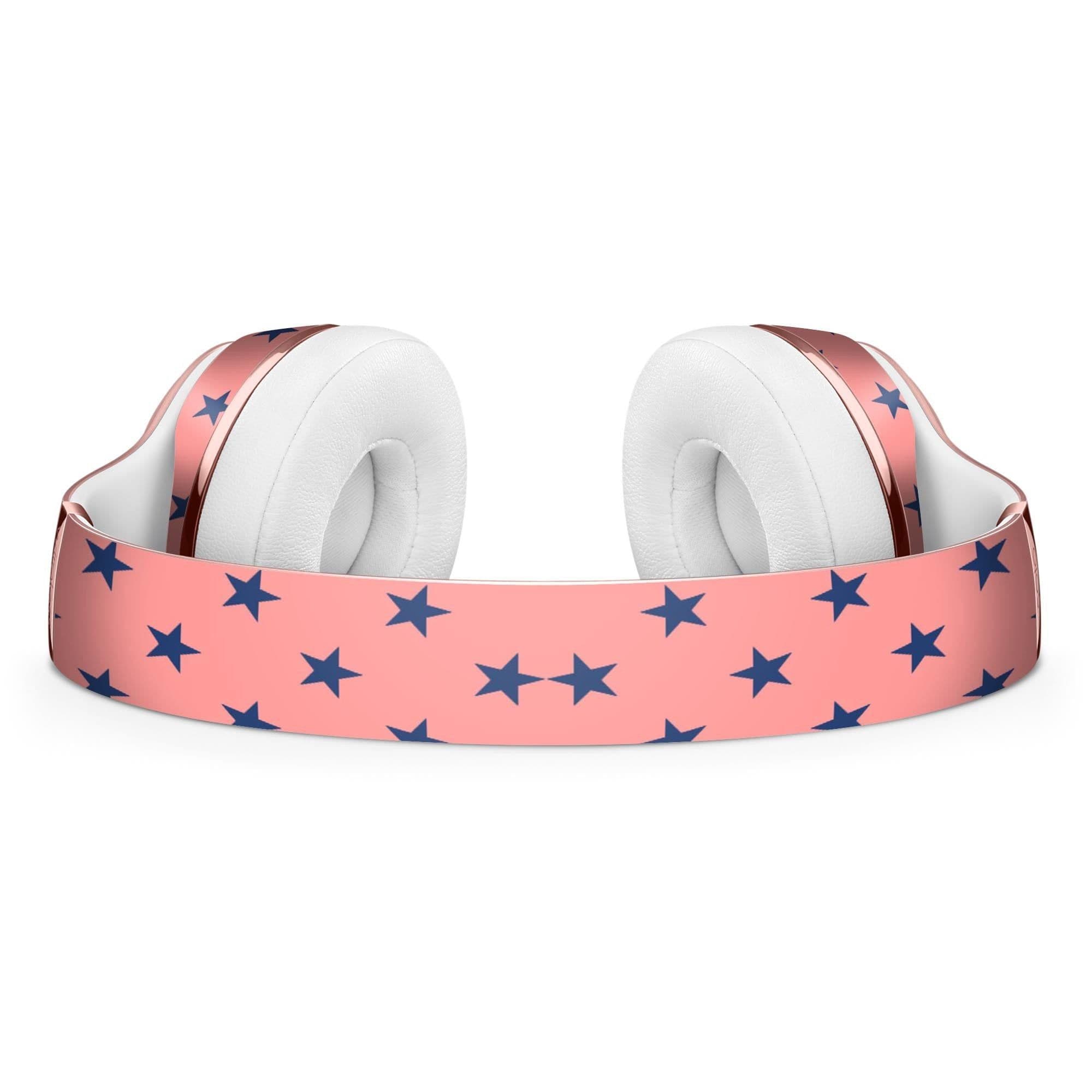 image-Navy Stars Over Coral Pattern 2 Full-Body Skin Kit for the Beats by