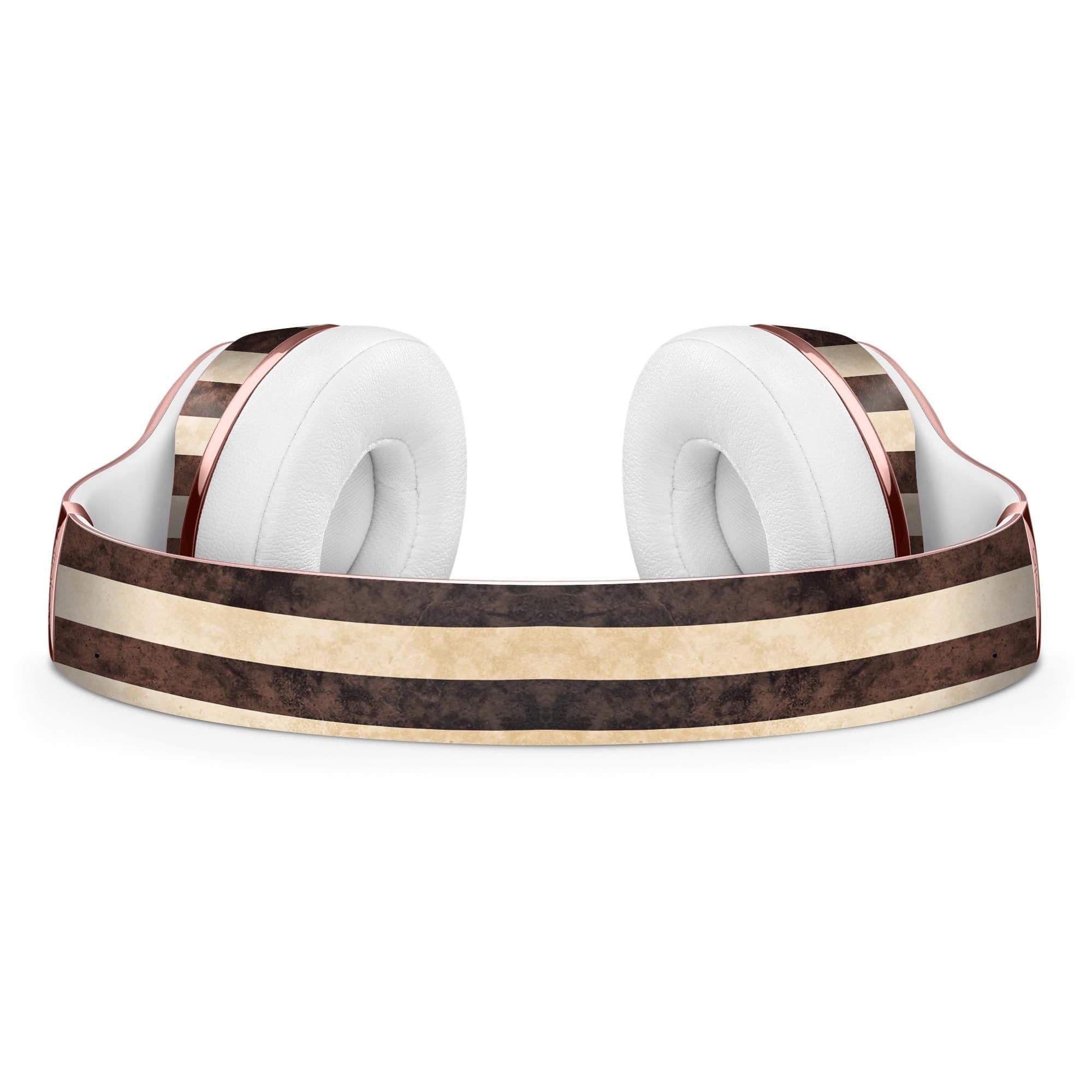 image-Antique Cocoa and Tan Vertical Stripes Full-Body Skin Kit for the