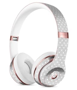image-White Micro Polka Dots Over Gray Fabric Full-Body Skin Kit for the