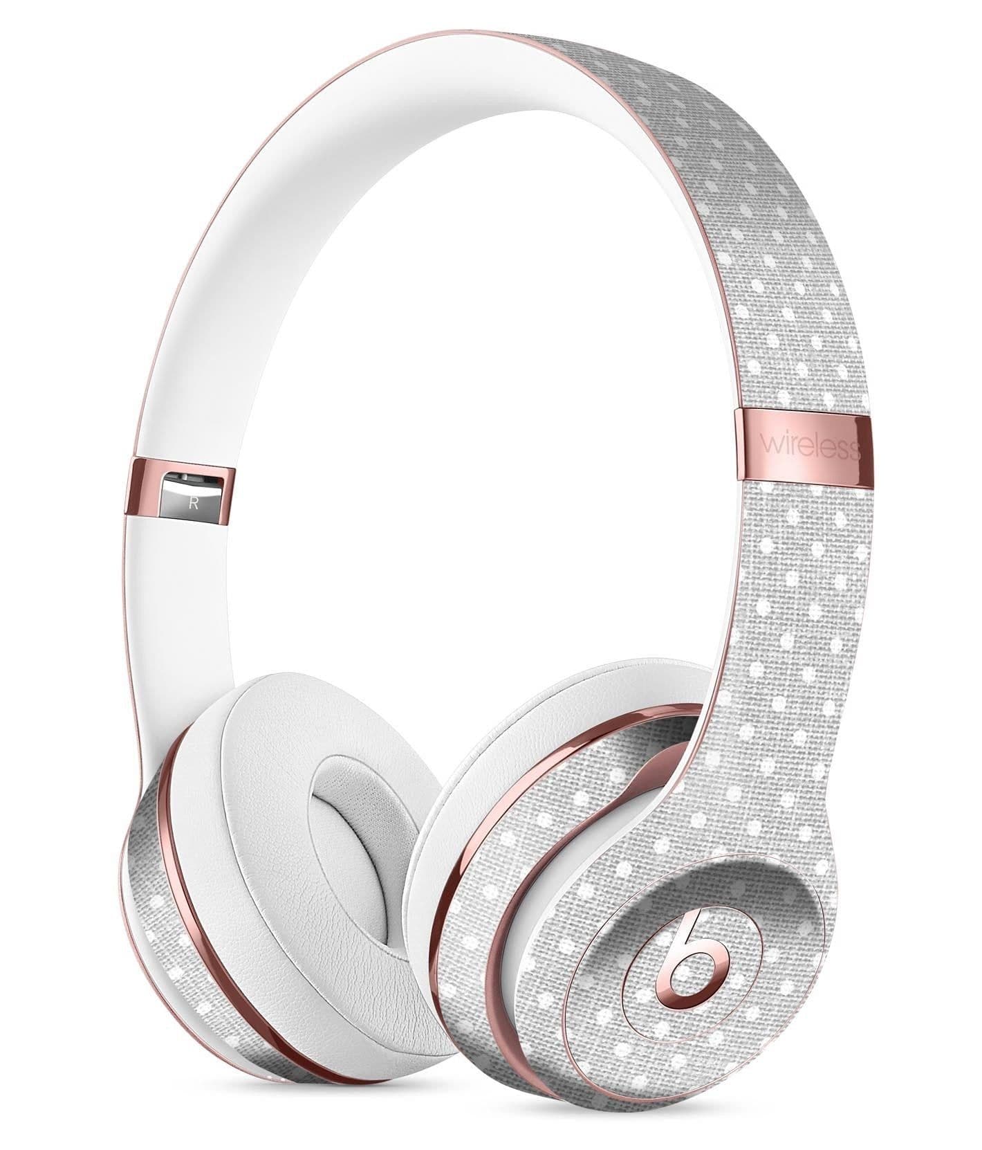 image-White Micro Polka Dots Over Gray Fabric Full-Body Skin Kit for the