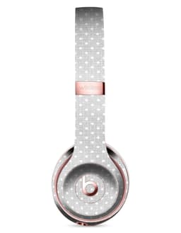 image-White Micro Polka Dots Over Gray Fabric Full-Body Skin Kit for the