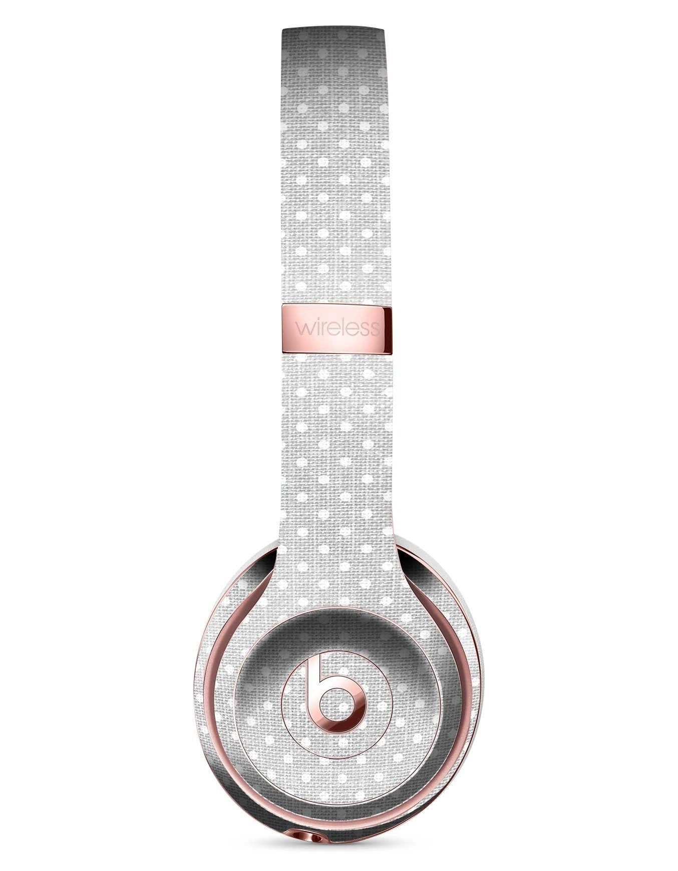 image-White Micro Polka Dots Over Gray Fabric Full-Body Skin Kit for the