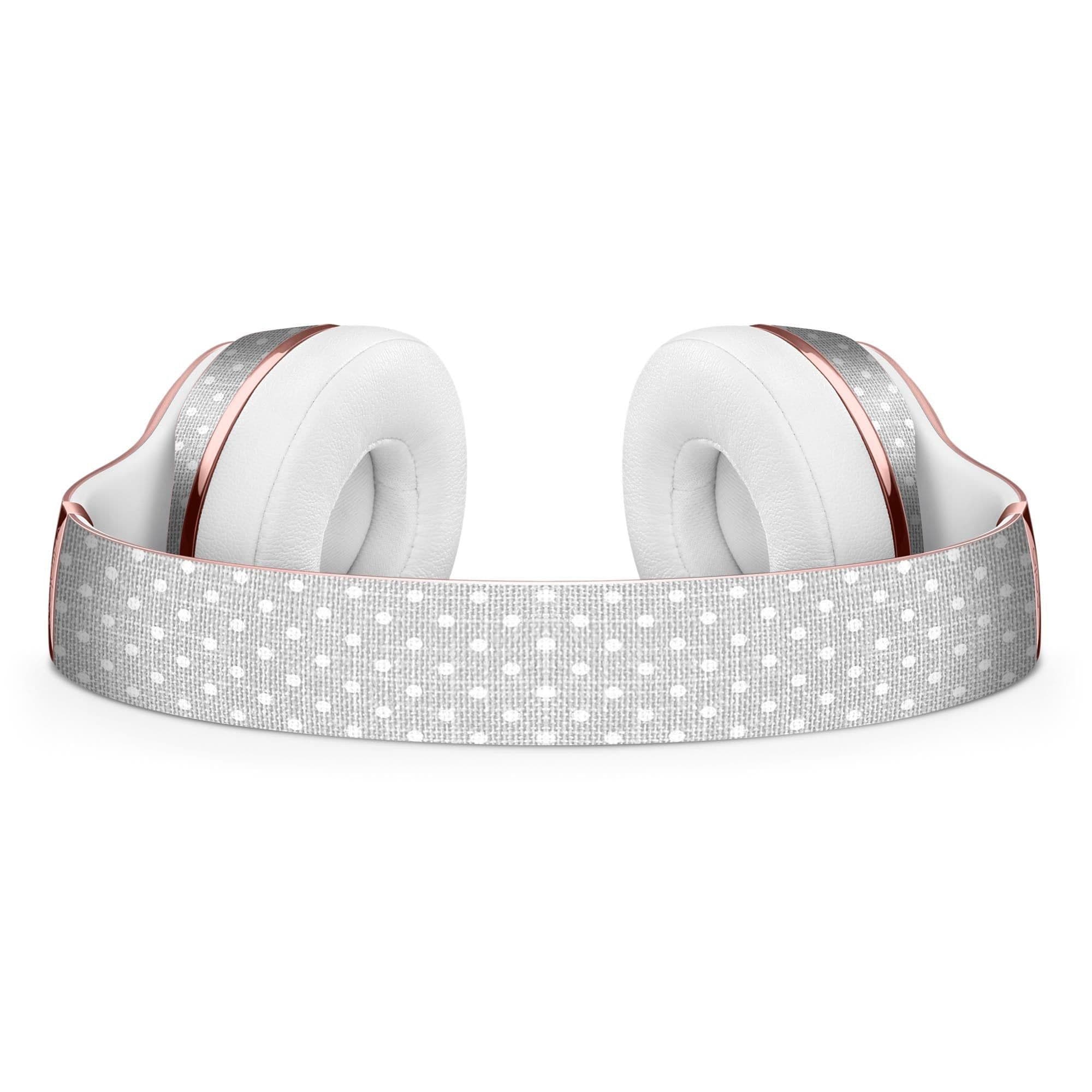 image-White Micro Polka Dots Over Gray Fabric Full-Body Skin Kit for the