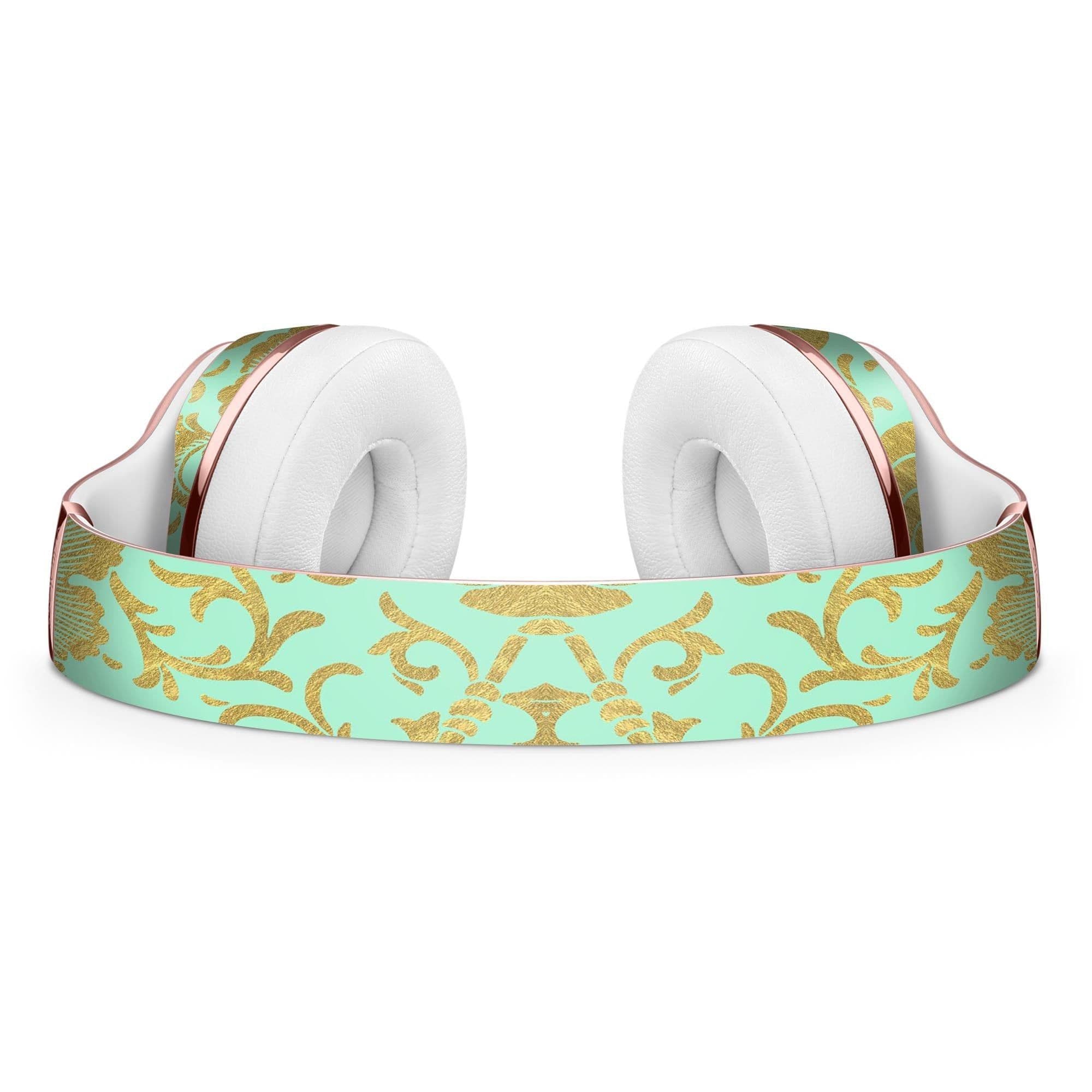 image-Mint and Gold Floral v2 Full-Body Skin Kit for the Beats by Dre Solo 3