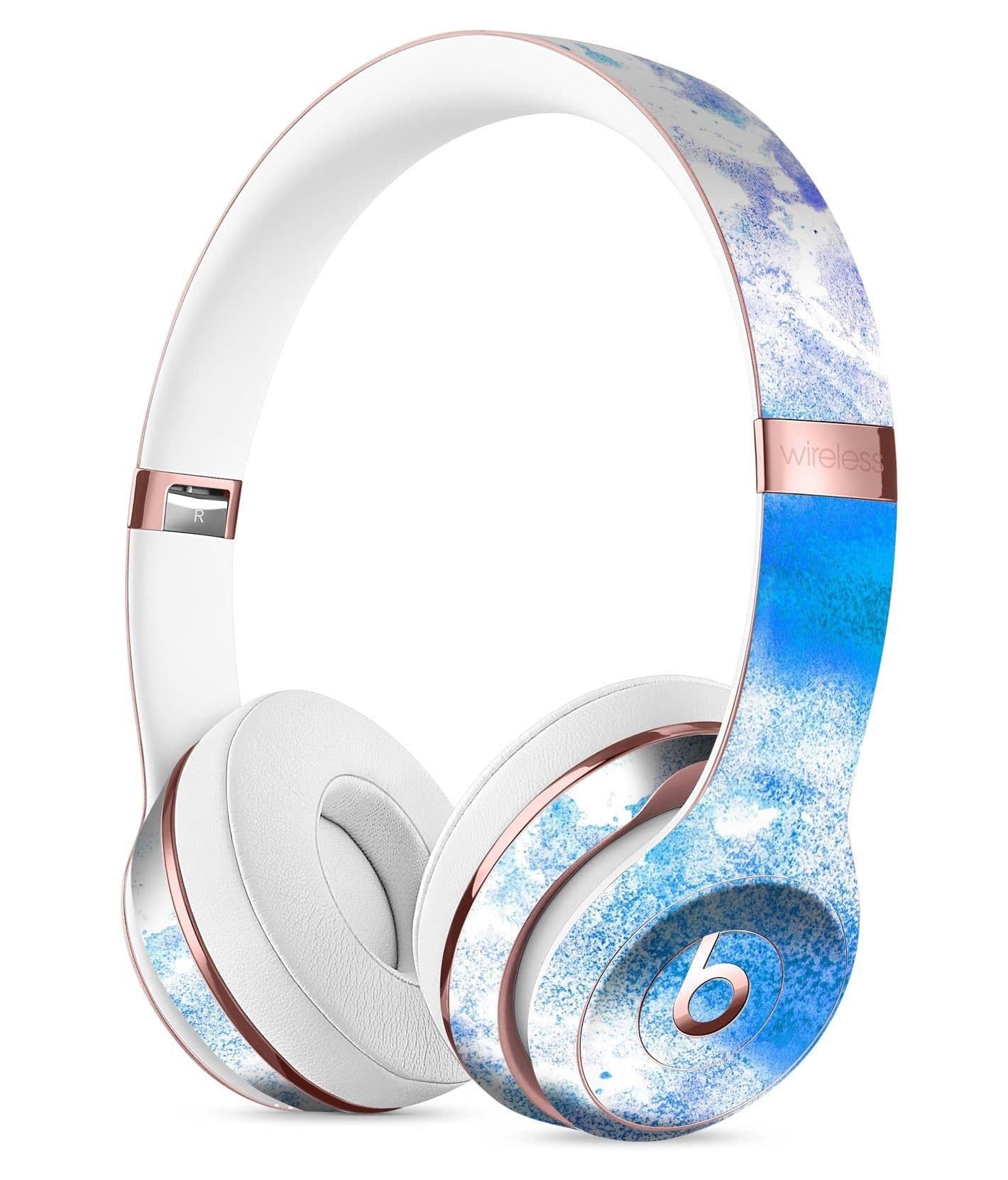 image-Blue Watercolor on White Full-Body Skin Kit for the Beats by Dre Solo