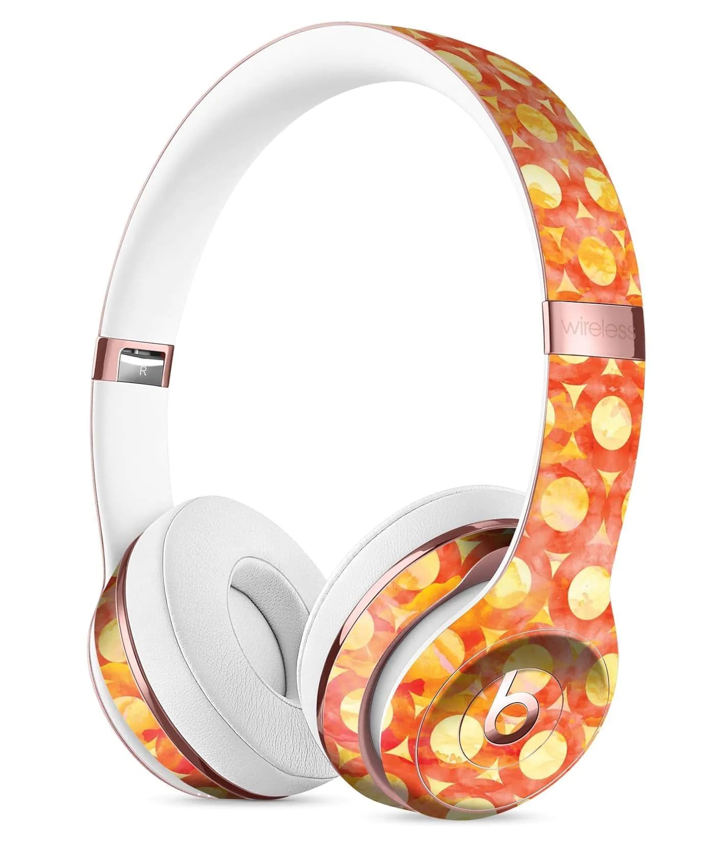 image-Orange Watercolor Ring Pattern Full-Body Skin Kit for the Beats by Dre