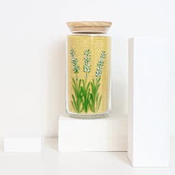 image-Le Lavande - Bocal en verre 1,5L peint à la main