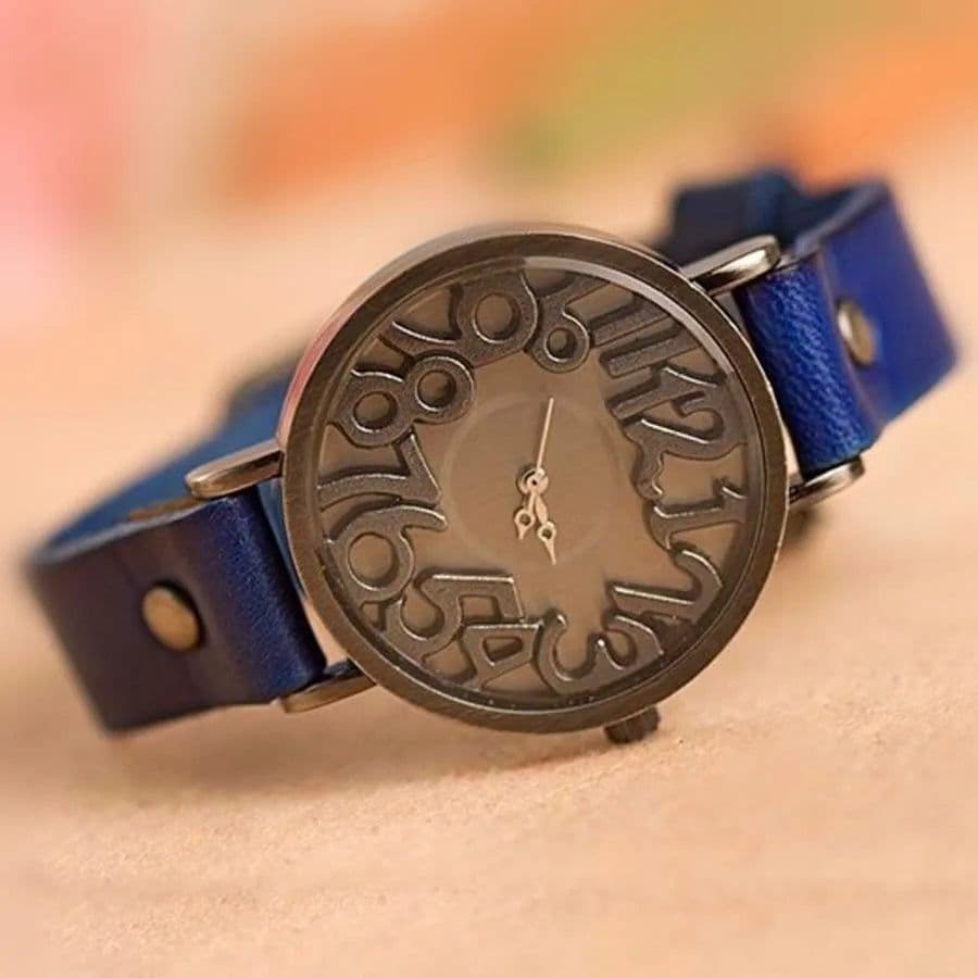image-Shsby New Vintage Digital Hollow Genuine Cow Leather Strap Watches Women Dress Watches Female Quartz Watch Student Leisure Watch