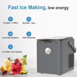 image-Household 12kg 110V/220V-240V Home Commercial Small Counter Top Bullet Shaped Round Ice Cube Maker Electric Portable Ice Machine