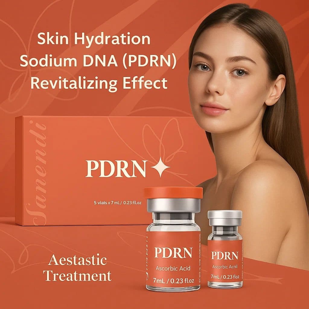 image-Sanendi PDRN Salmon DNA VITAMIN C Glutathione Skin Sensitive muscle Brightening and anti-aging use 7ml x5 vials