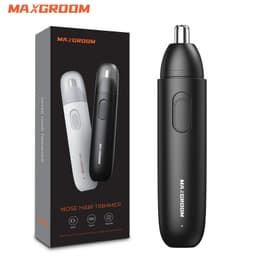 image-MAXGROOM Nose Hair Trimmer for Men Rechargeable 360 Rotating Dual-Blade Electric Shaver Eyebrows Nose Hair Trimmer Painless Safe