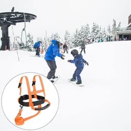 image-Nylon Kids Ski Harness Snowboard Trainer Speed Control With Shoulder Strap Children Ski Harness orange