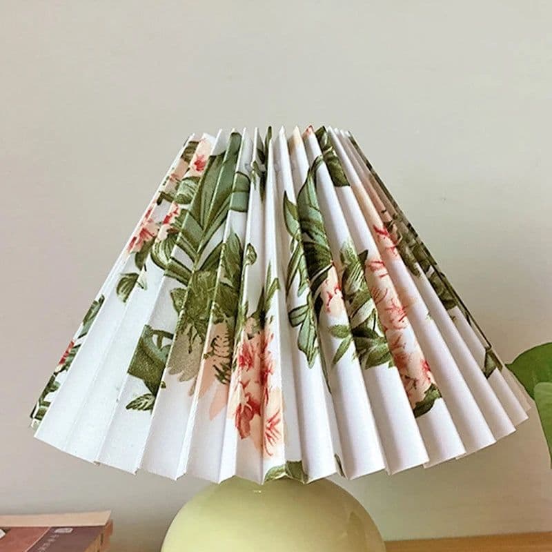 image-Pleated KD table lamp lampshade E27 Korea ins wall lamp lampshade modern minimalist DIY Nordic washable lampshade