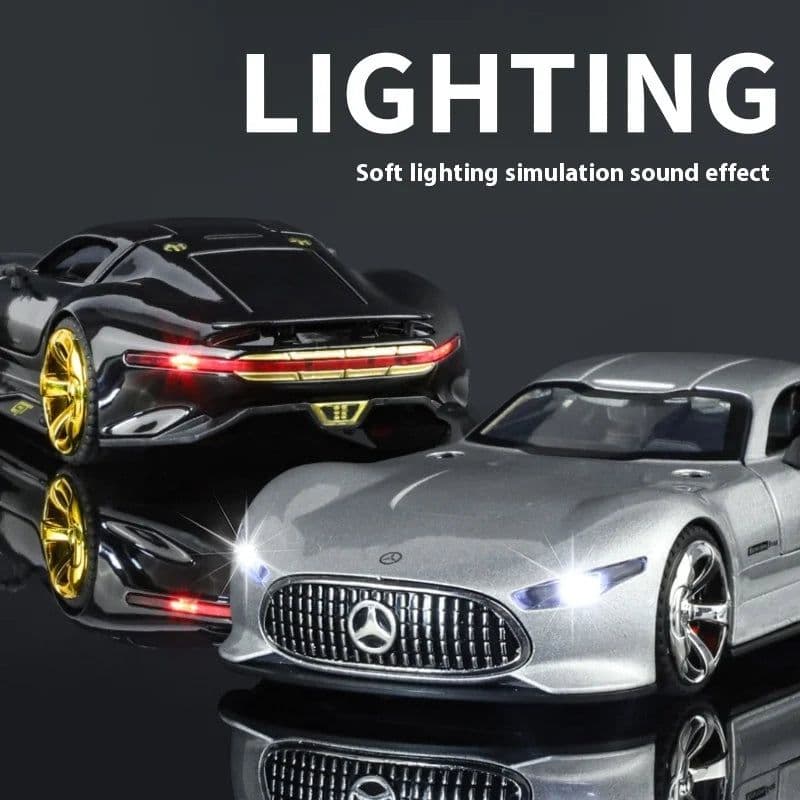 image-1:32 Mercedes Benz AMG Vision GT Supercar Alloy Diecast Car Model Sound & Light Children's Toys Birthday Gifts For Little Boy
