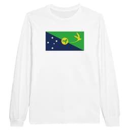 image-T-shirt à manches longues – Drapeau île Christmas – Imprimé – Coton