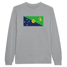 image-T-shirt à manches longues – Drapeau île Christmas – Imprimé – Coton