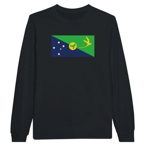 image-T-shirt à manches longues – Drapeau île Christmas – Imprimé – Coton
