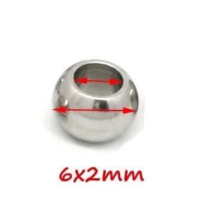 image-100pcs 2 mm-12 mm 316L Stainless Steel Beads European Ball Metal Big Hole Spacer Beads for Jewelry Making Diy Bracelet Necklace