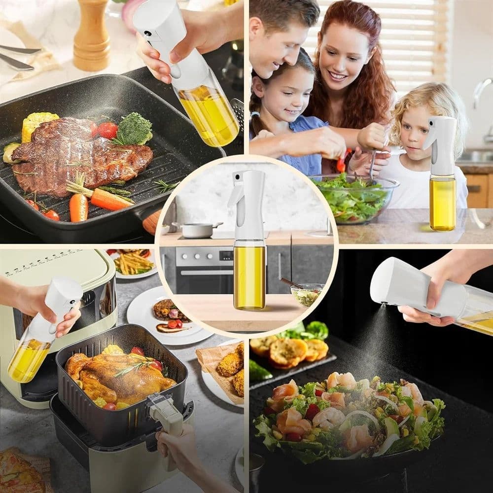 image-Oil Spray for Cooking - Olive Oil Dispenser Bottle Sprayer Mist-Reusable Food Grade Oil Vinegar,Spray Bottle Kitchen Accessories