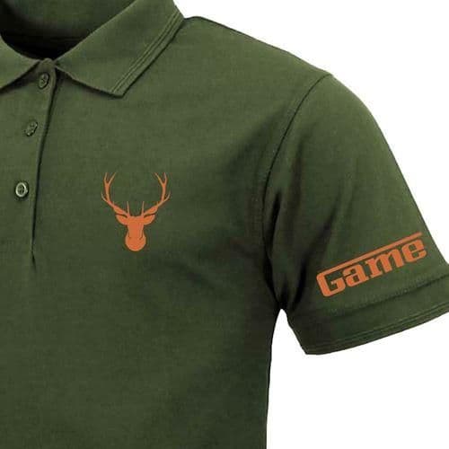 image-Mens Premium Polo Shirt with Stag & Game Logo Printing