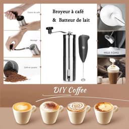 image-Manual Coffee Grinder Mini Stainless Steel Hand Handmade Coffee Bean Grinders Mill Foamer Kitchen Tool Coffee Accessories