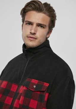 image-Patterned Polar Fleece Track Jacket