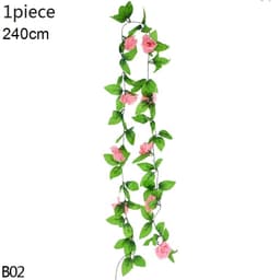 image-Artificial Flower Wisteria Vine Ivy Leaf Garland Silk Rose Flowers Rattan String Vine Wedding Arch Flower Home Garden Decoration