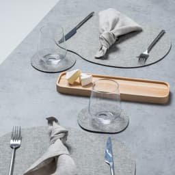 image-Natural wool felt placemats MILLESTONES | Gray or black