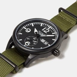image-41.0mm tactical quartz watch with nylon 6 strap in olive drab colour