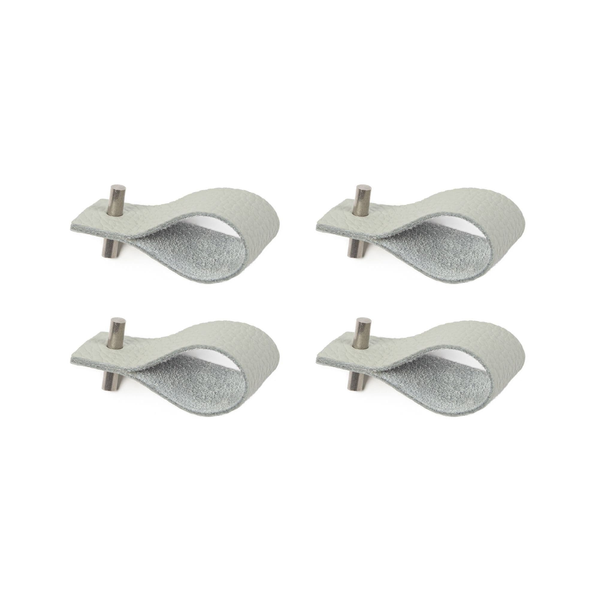 image-Leather napkin rings | set of 4 | gray-blue