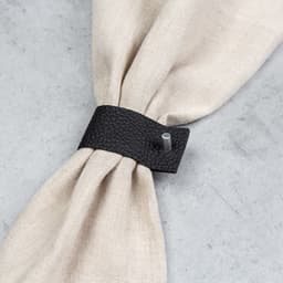 image-Leather napkin rings | set of 4 | black