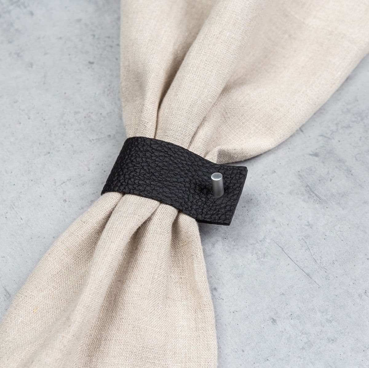 image-Leather napkin rings | set of 4 | black