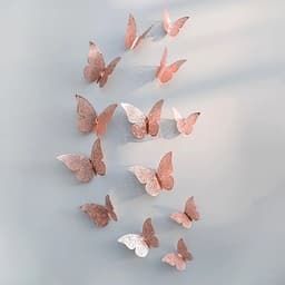 image-12Pcs/Set Hollow 3D Butterfly Wall Stickers For Wedding Decoration Living Room Window Home Decor Gold Silver Butterflies Decals